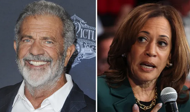 Mel Gibson criticizes Kamala Harris, claiming she has the IQ of a fence.