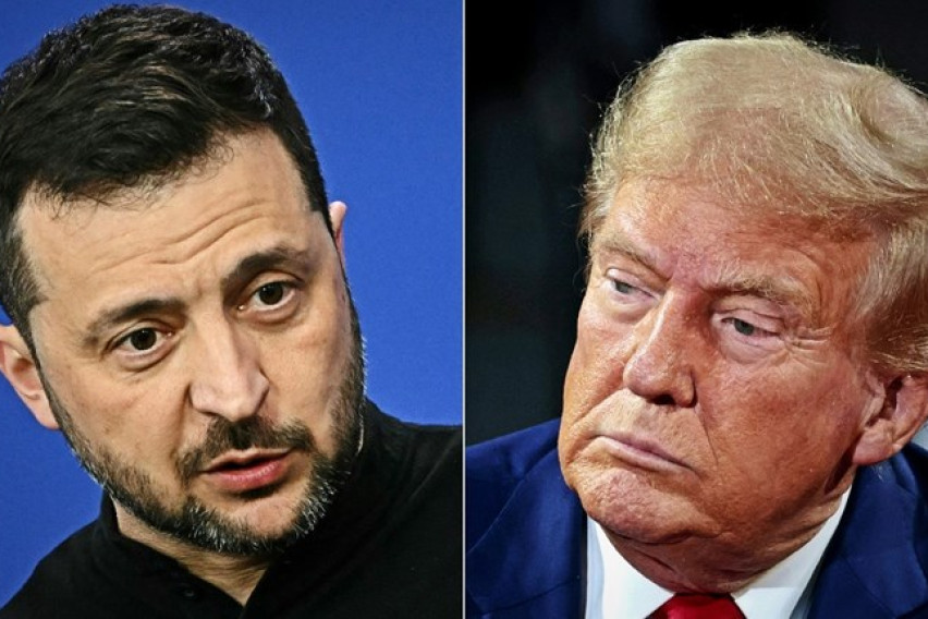 Volodymyr Zelensky discussing peace prospects with Donald Trump